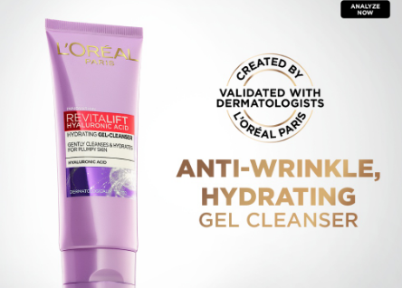 NEW LOreal Paris Revitalift Hyaluronic Acid Hydrating Gentle Gel Cleanser 100ml Glass Skin AntiAging