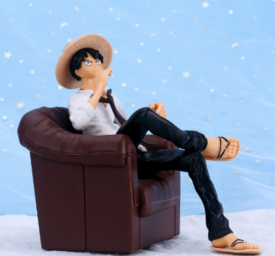 One Piece Anime Figure Luffy Sitting On Sofa Kit Garage Model Toys Collectibles Action Figure