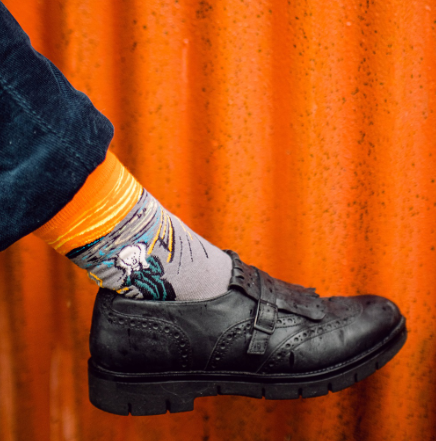 IDENTITY The Scream Printed Crew Length Socks