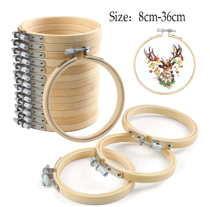 1pcs 36/34/27/25/20/18/13cm Embroidery Cross-Stitch Wooden Frame Hoop Circle Embroidery Shed DIY hand Craft Sewing Needwork Tool