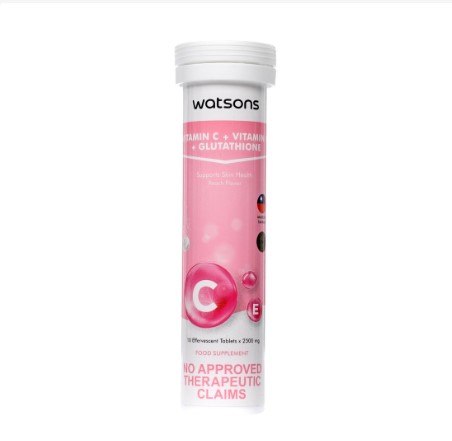 Watsons Vitamin C + Vitamin E + Glutathione 2500MG Effervescent Tablet Beauty Supplement