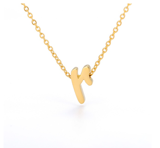 Maxzone Tiny Initial Letter Necklaces For Women Stainless Steel Old English Letter Vintage Necklace Boho Birthday Gothic Jewelry Gift R