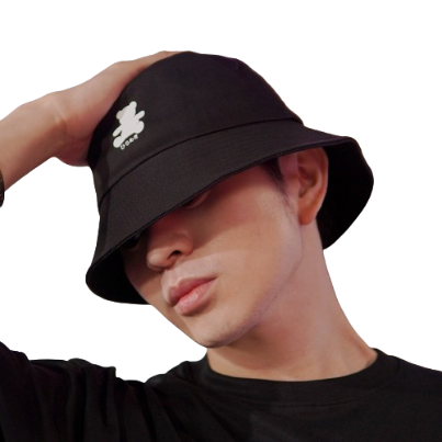 INSPI Bear Bucket Hat for Men Women w/ out Lace Fisherman Hats Cotton Sumbrero Cap for Men Wide Brim