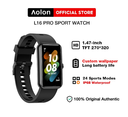 Aolon L16 Smart Band Watch 1.47" FullView Screen Heart Rate IP68 Waterproof PK Huawei Band 6 7