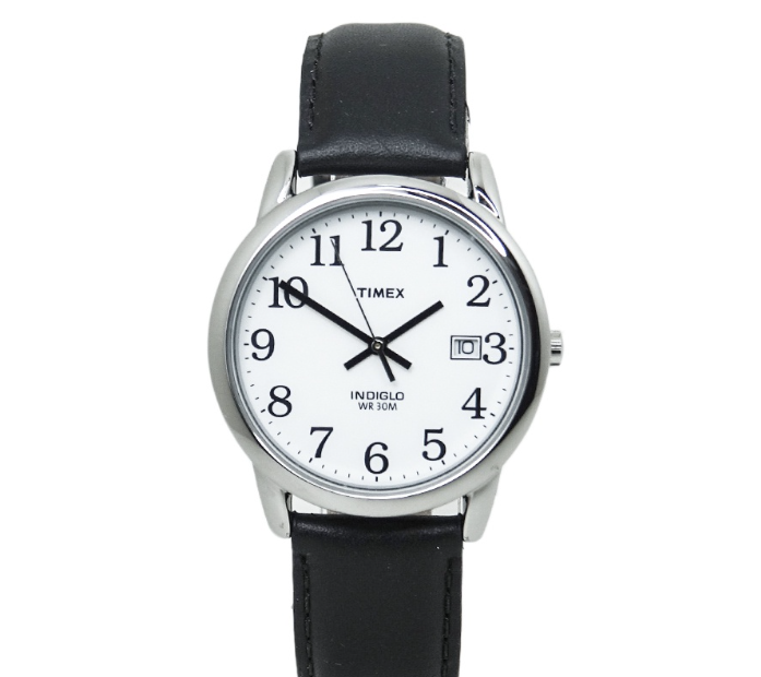 Timex Easy Reader Black Leather Analog Quartz Watch For Men T2H281 STYLE