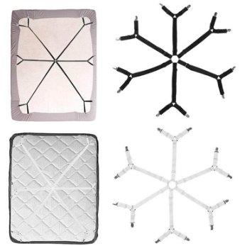 Adjustable Sheet Straps Suspender Gripper Fastener Triangle Heavy Duty6 Sides Bed Sheet Cover Clips