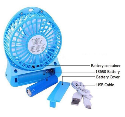 Mini Fan 3.7V 18650 Rechargeable Battery