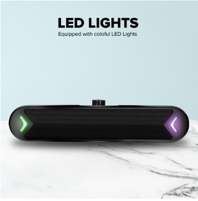 Tylex XM39 LED Soundbar Speaker with Built-In Microphone Interface/3.5mm Audio/USB Power Line Cable