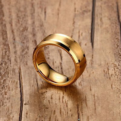 Tungsten Carbide Gold-Color Finger Ring