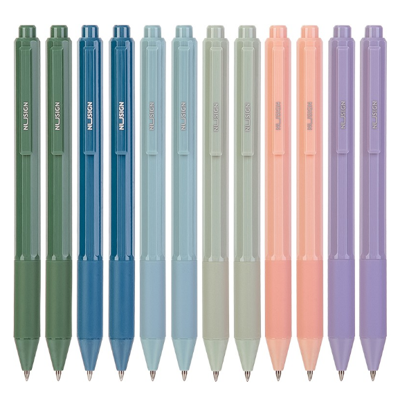 Deli Nusign Press Ballpen 0.5mm Black Ink Smooth Writing Gel Pen School Supplies