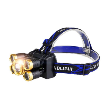 Rechargeable 5 Led Headlamp Flashlight HeadLamp Adjustable Head Light Waterproof Led mini