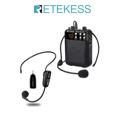 RETEKESS TR619 Portable Voice Amplifier Megaphone and TT123 Wireless Mic with MP3 Player FM Radio Recorder