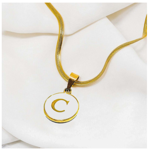 Laj 18k Gold Stainless Steel Initial Necklace SLP07  with LX873D NoFreeBox C