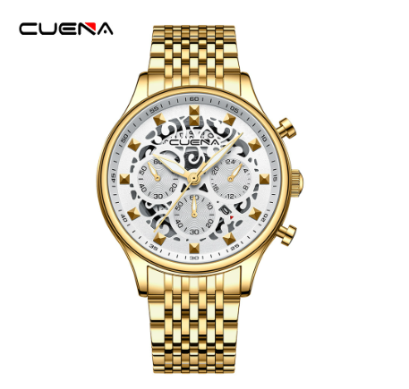 CUENA Original Brand New Men's Watches Mechanical Unique Style Creative Design Dial Stainless Steel Fashion Casual Business Sports Watch M2