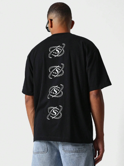 SUMWON Tee With Front Print And Back Monogram Print