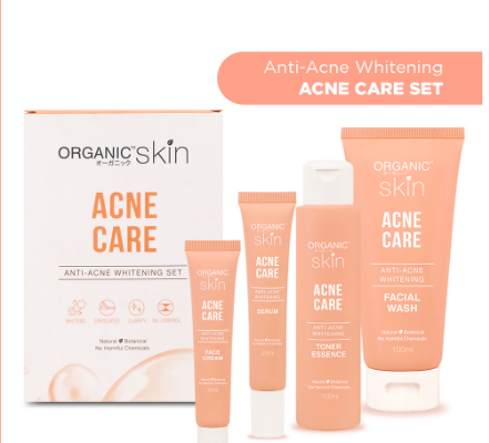 Organic Skin Japan Acne Acne Anti-Acne Whitening Set Anti Acne 4 in 1 Skincare Set