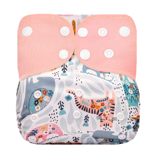 Ready Stocks Waterproof Reusable Digital Printed One Size Pocket Cloth Diaper S4