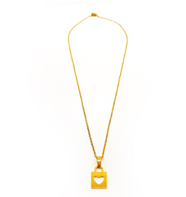 Gold Rush No Fade Necklace with Love Lock Pendant