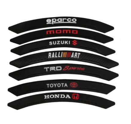 2PCS Car Carbon Black Wheel Eyebrow Anti-Collision K-25