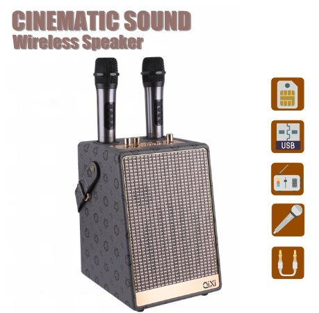 Sunsonic Sk-2050 Deep Sound Wireless Bluetooth Karaoke Speaker With Dual Microphone