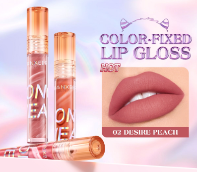 BANXEER Lip Gloss Matte 24h Long Lasting Waterproof Lip Tint Smooth Lightweight NON-STICK CUP High Pigment Lip Makeup 6 Shades