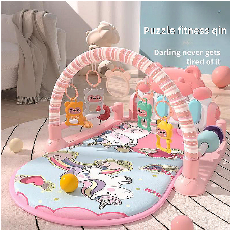 kid baby gym frame fitness play mat piano children music carpet early education toy bed