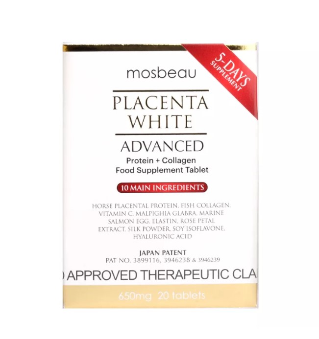 Mosbeau Placenta White Advanced Tablet 650MG x20 Pack