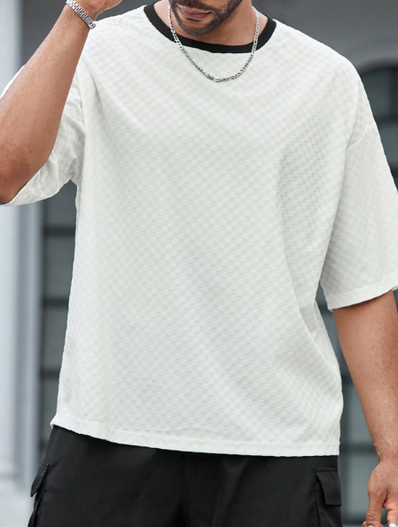 Manfinity CasualMax Men's Plus Size Color-Block Round Neck Short Sleeve Casual T-Shirt For Summer