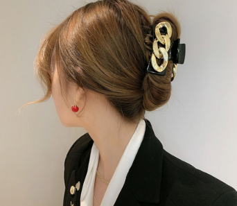 Korean New Hair Claws Hairpin Lady Golden Chain Hair Clip Horsetail Clip Woman Elegant Hair Accessories