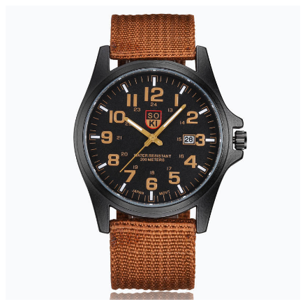 Swiss fashion woven nylon belt men’s calendar sports quartz watch military watch 003