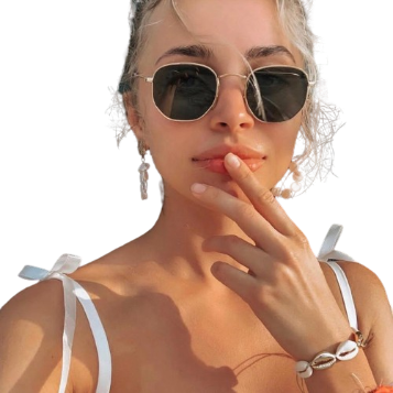 Lovito Women Metal Sunglasses LNA28277 (Gold)