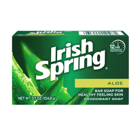 IRISH SPRING Aloe Bar Soap 104G Singles