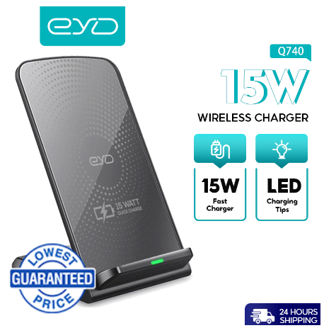 EYD Q740 Universal 15w Qi Wireless Charger Stand 2 In 1 Fast Charging Phone Holder For iPhone 14