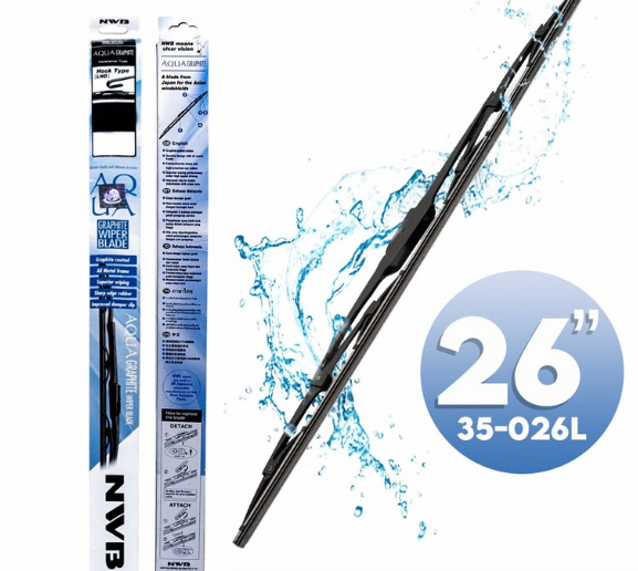 NWB Aqua Graphite Wiper Blade 35-026L 26'' for Subaru Outback, Hyundai Accent, Sonata, Starex, Hond