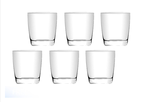 UNION GLASS Clear Glass Rock Glass Water, Juice, Soda, Liquor Glass 305ml | 10oz [Set of 6]