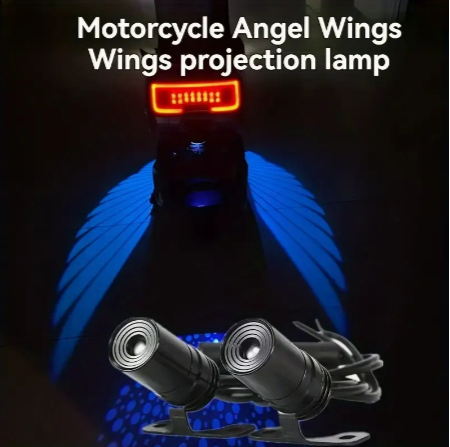 2pcs New Motorcycle Mofei Light Angel Wings Welcome Lights Projection Lights Carpet Lights Modified General Atmosphere Lights