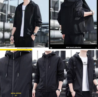 YUNOH New Windbreaker Hoodie Jacket Unisex (Water Resistance)