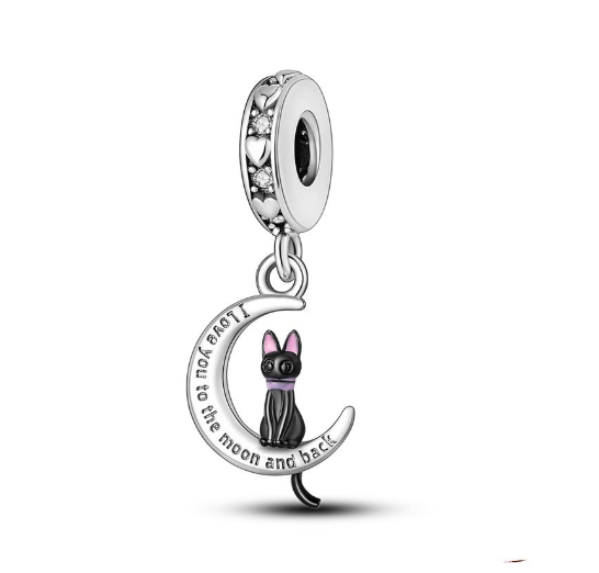 Genuine 925 Silver Little Boy Fox Rose Pyramid Mummy Charms Fit Original Charm Bracelets Diy Moon Cat Schnauzer Pendant For Jewelry S49