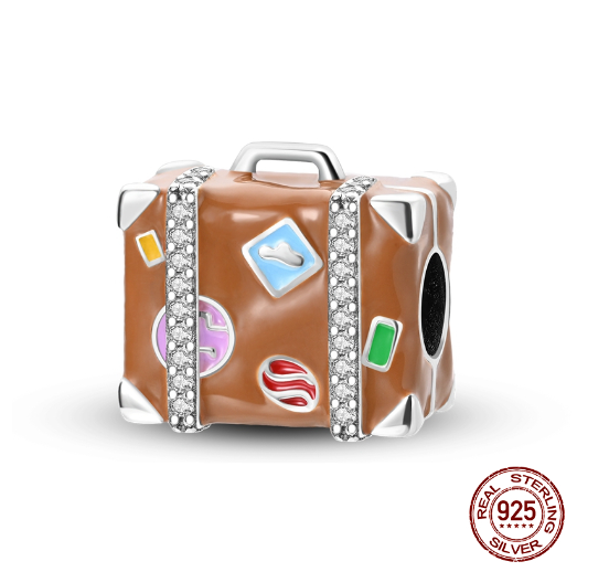 New Arrivals 925 Silver Life Tree Pendants Feather Planet Trunk Travel Girl Charms Beads Fit Original Pandora Charms Bracelet Women DIY Jewelry 004