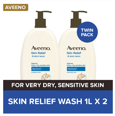 Aveeno Skin Relief Body Wash 1L Twin Pack