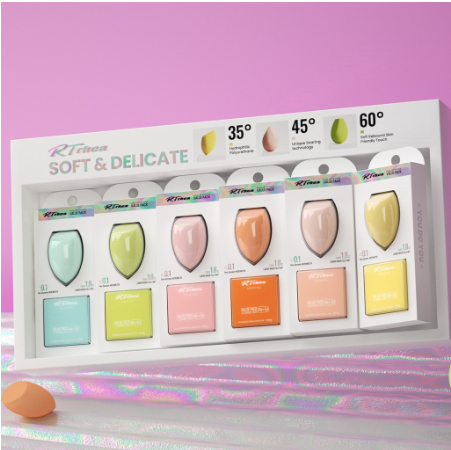 BEAUTY GLAZED New High Quality Super Soft Sponge Puff Beauty Blender With Cleaning Soap Makeup Puff