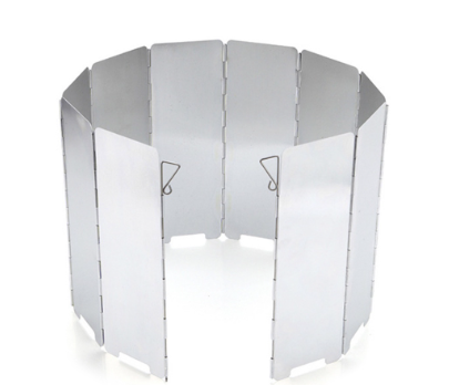 10 Plates Foldable Windscreen for Outdoor Camping Stoves Gas Stove Wind Shield Screens Windshield
