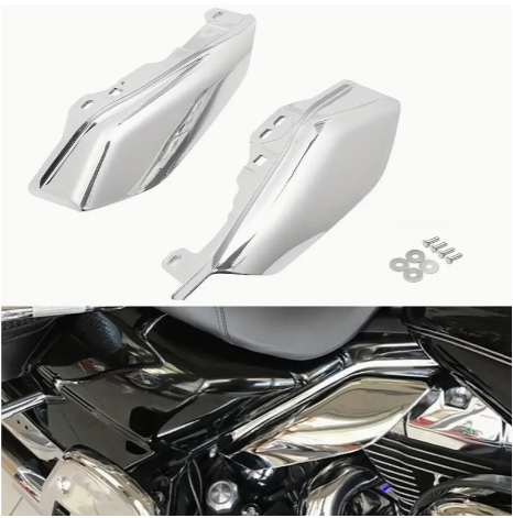 Motorcycle Chrome Mid-Frame Air Deflector Heat Shield For Touring Electra Road Street Glide Classic CVO 2017-2021