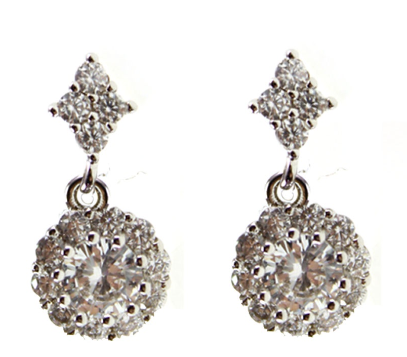 Earring Stud Stone Round (E28)
