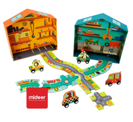 MiDeer 38 pc Puzzles for Kids - Vehicles and Road