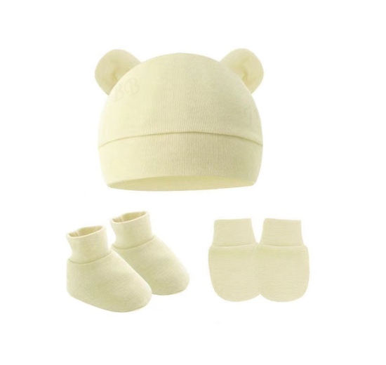 Baby hat Baby Mittens Booties Set newborn cap infant hats fashion Soft Cotton newborns Beanie 29