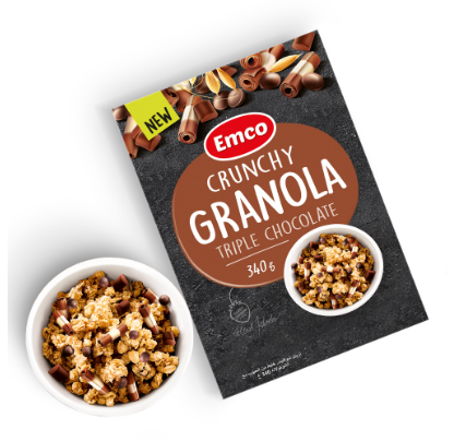 Emco 340g Crunchy Granola Triple Chocolate