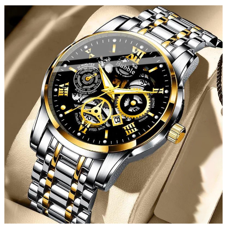 Original Luxury Hollow Stainless Steel Fashion Luminous Waterproof Men's Watch Business Calendar automatic Quartz analog Wrist Watch M2