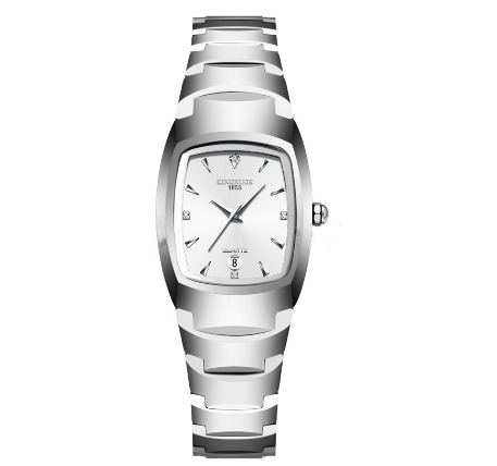 Fashion Tungsten Steel Color Square Couple Style Steel Band Calendar Watch Waterproof Luminous Men's and Women's Student F3