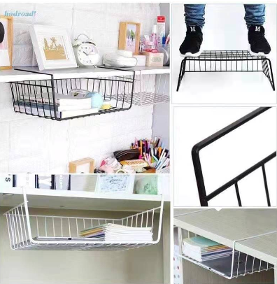 Under Shelf Table Storage Basket Rack Desk Wire Cabinet Hanging Rack Organizer Metal Wire